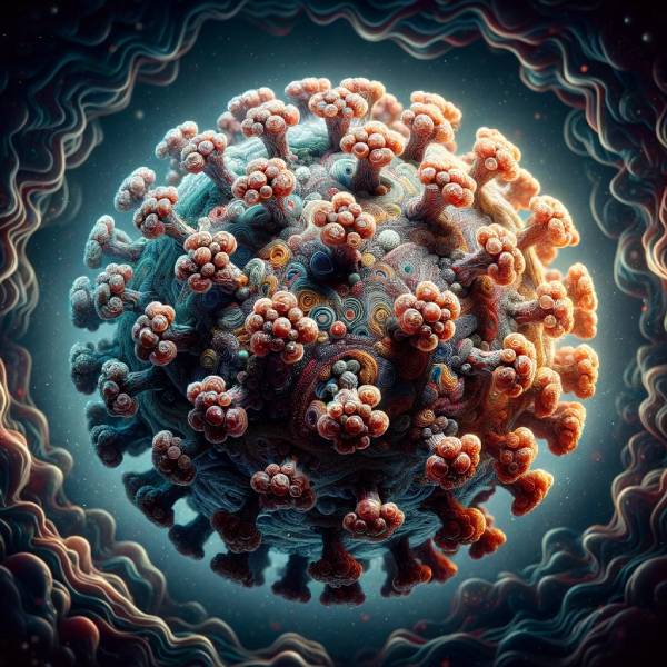 Imagen-bajo-el-microscopio-del-Virus-Epstein-Barr
